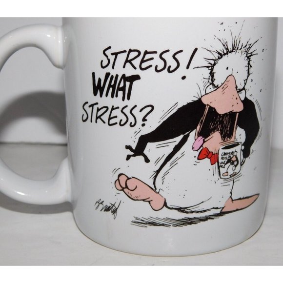 VTG 1994 Opus and Bill STRESS WHAT STRESS Coffee Mug Opus n' Bill CARLTON - Picture 4 of 7